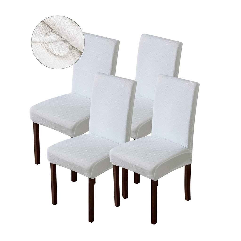 Genina Waterproof Chair Covers for Dining Room Dining Chair Covers Kitchen Parsons Chair Cover (Beige, 4 PCS)