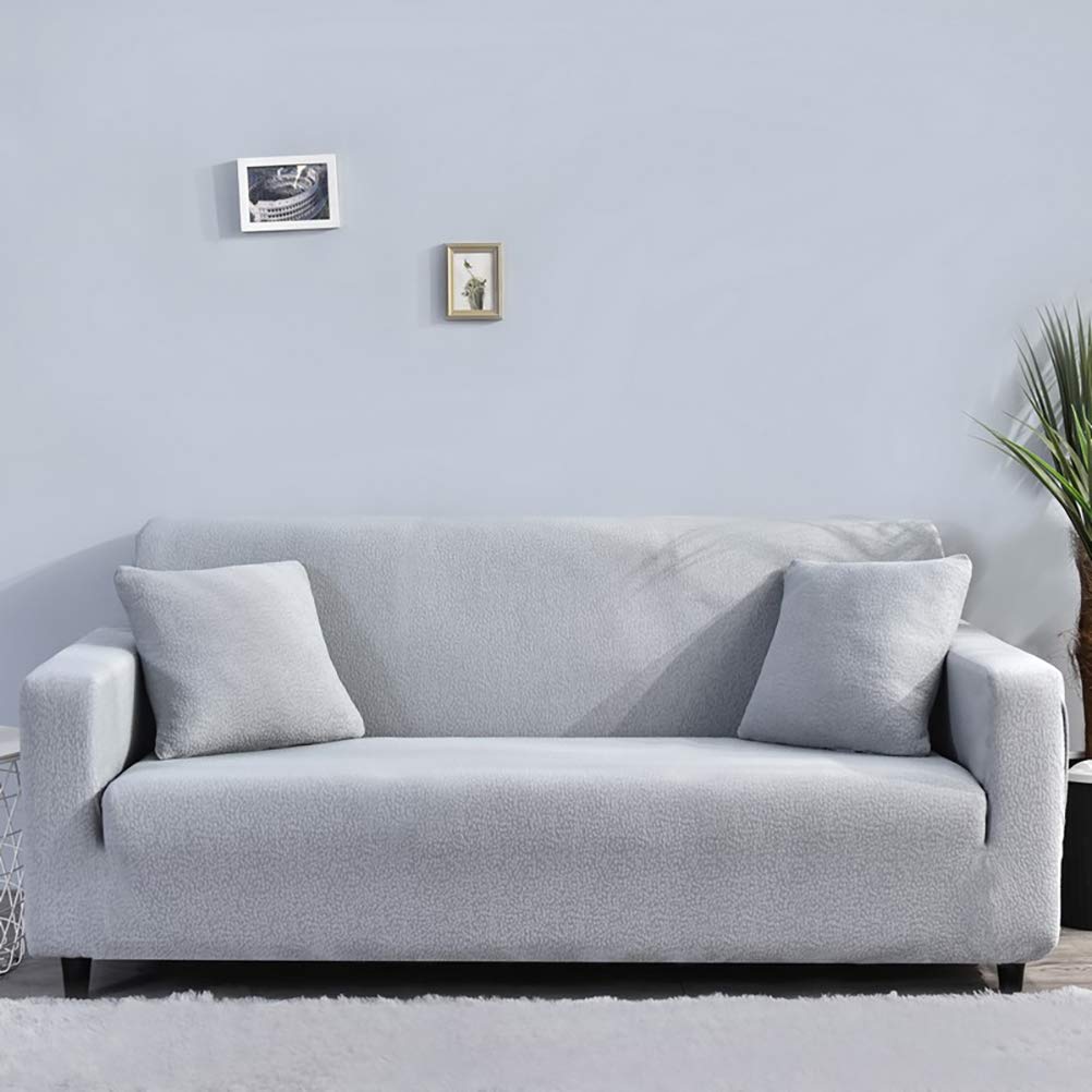 Waterproof Solid Colors Sofa Slipcover, Armchair Loveseat 1/2/3/4 Seater Elastic Seersucker Non Slip Cushion Covers, Durable Wear Resistant Furniture Protection Yolk Yellow 35-55"