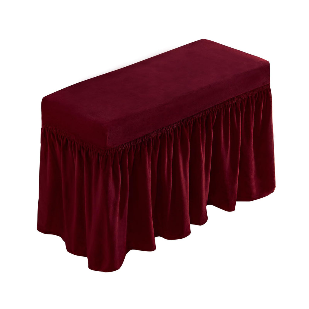 NICEEC Spandex Dining Bench Cushion Cover Bench Covers Stretch with Skirt