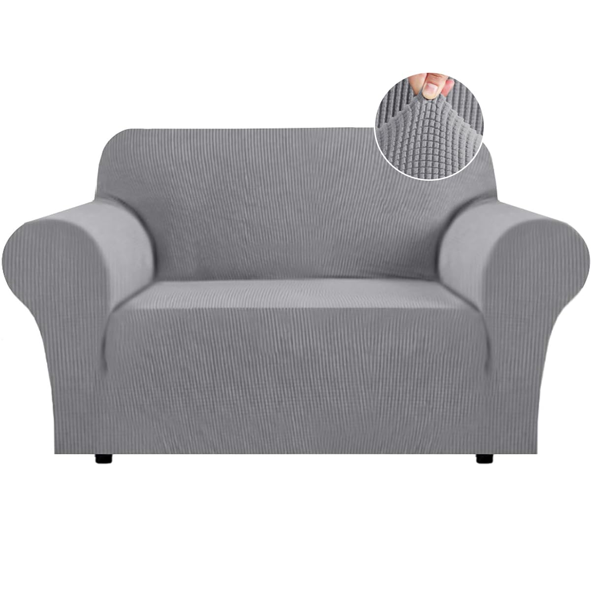 Flamingo P High Stretch One Piece Furniture Protector Sofa Cover for Durable Spandex Stretch Fabric Super Soft Slipcover, 2 Seater, Wine, Loveseat
