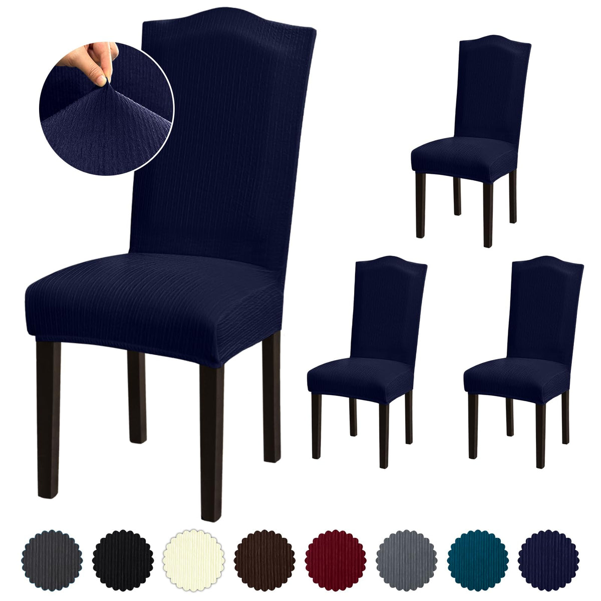 Stretch Dining Room Chair Covers Set of 6, Removable Washable Chair Covers for Dining Chairs,Dining Room, Hotel, Ceremony