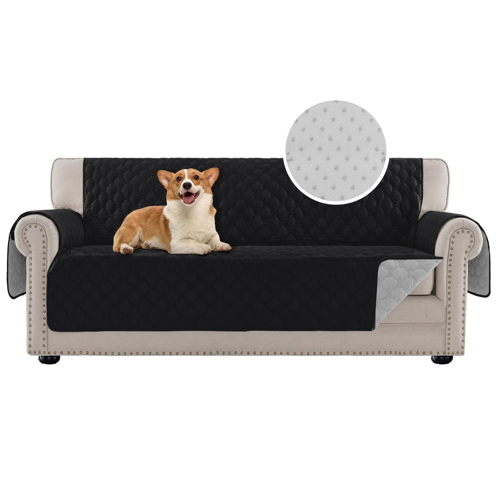 PrinceDeco Love Seat Couch Covers for Dogs Quilted Loveseat Cover Furniture Protector Non-Slip Rubber Backing Water Resistant for 2 Cushion Couch Seat Width to 48"(Loveseat, Brown)