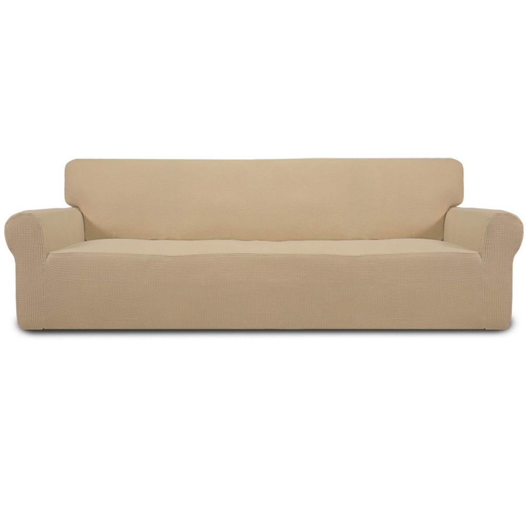 Easy-Going Stretch Loveseat Couch Covers Washable Cream