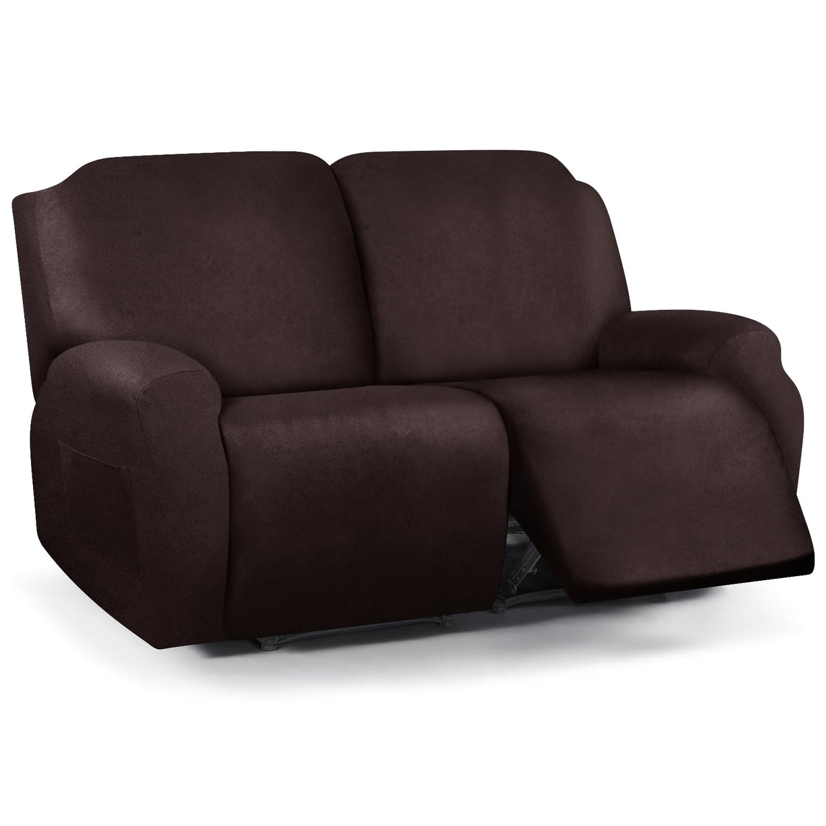 molasofa Leather Like Additional Recliner Console Cover for Reclining Loveseat Covers Stretch Jacquard Middle Consolefor Recliner Couch(Dark Brown)