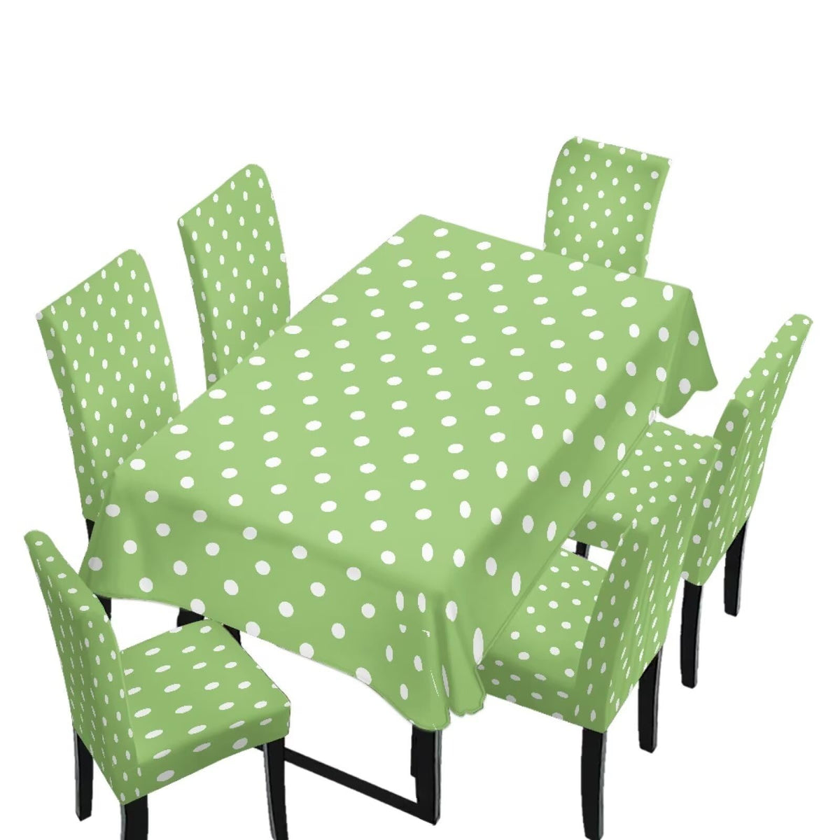 Palm Leaves Rectangular Table Cloth & Dining Chair Covers Set of 5, Stain Resistant Wipeable Chair Protectors for Farmhouse Rustic Home Kitchen Party Decor