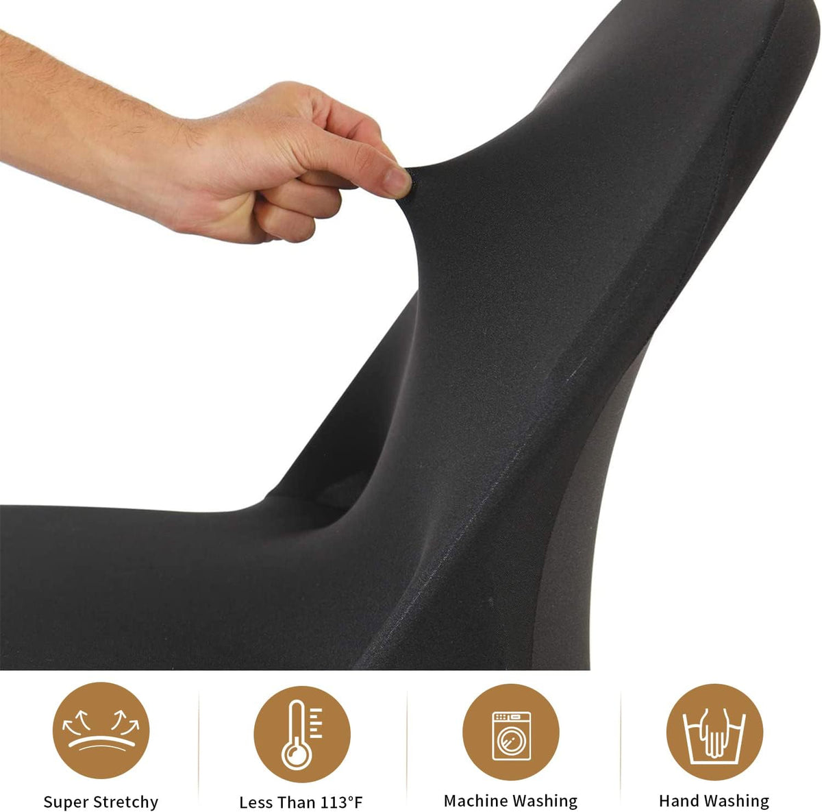 ManMengJi Spandex Folding Chair Covers, Black Folding Chair Slipcovers 6 PCS, Universal Fitted Chair Slipcovers for Wedding, Party, Banquet, Holidays, Celebration