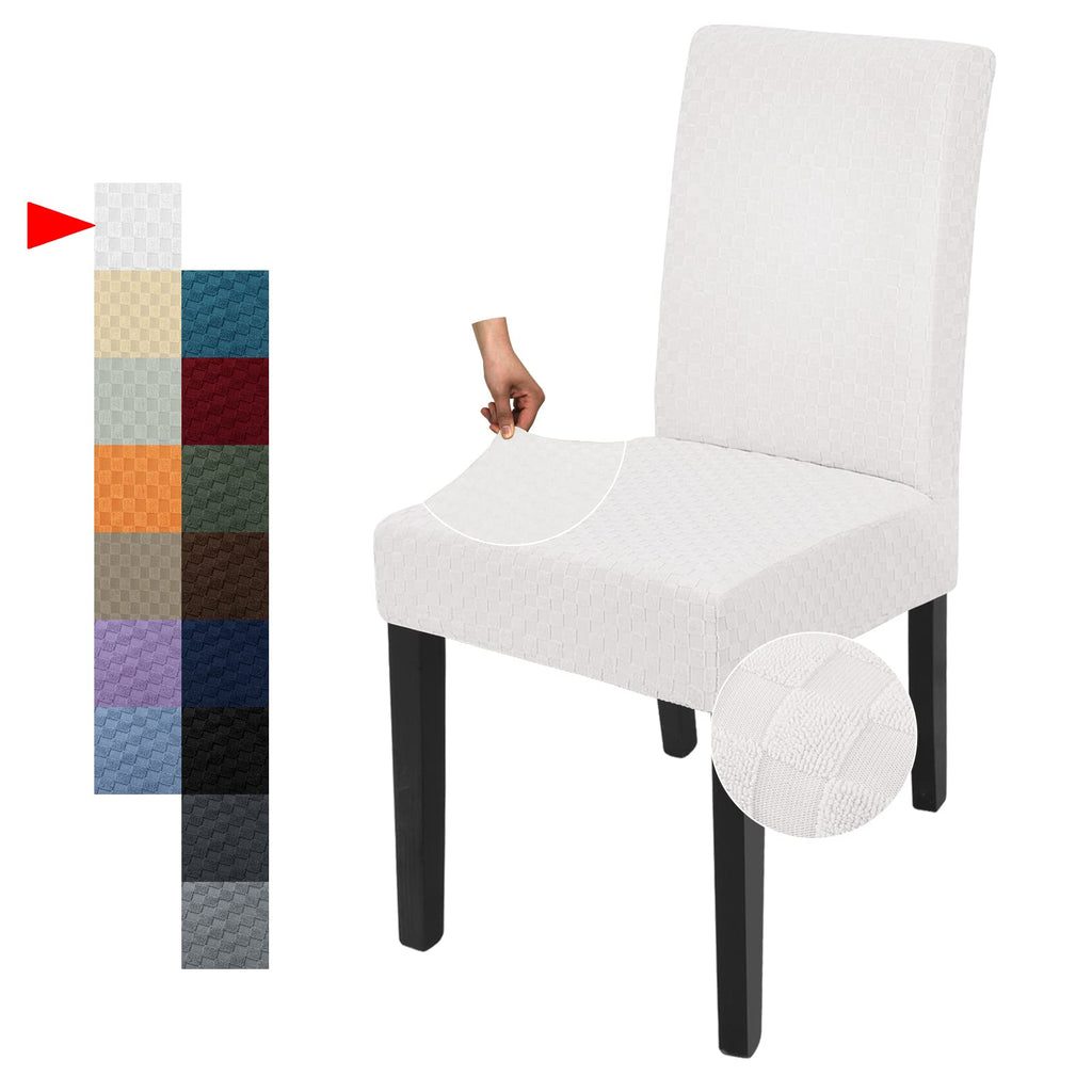 YEMYHOM 2 Packs Latest Checkered Dining Chair Slipcover Parsons Chair Furniture Protector Stretch Chair Covers for Dining Room, Restaurant, Kitchen, Party (Light Gray)
