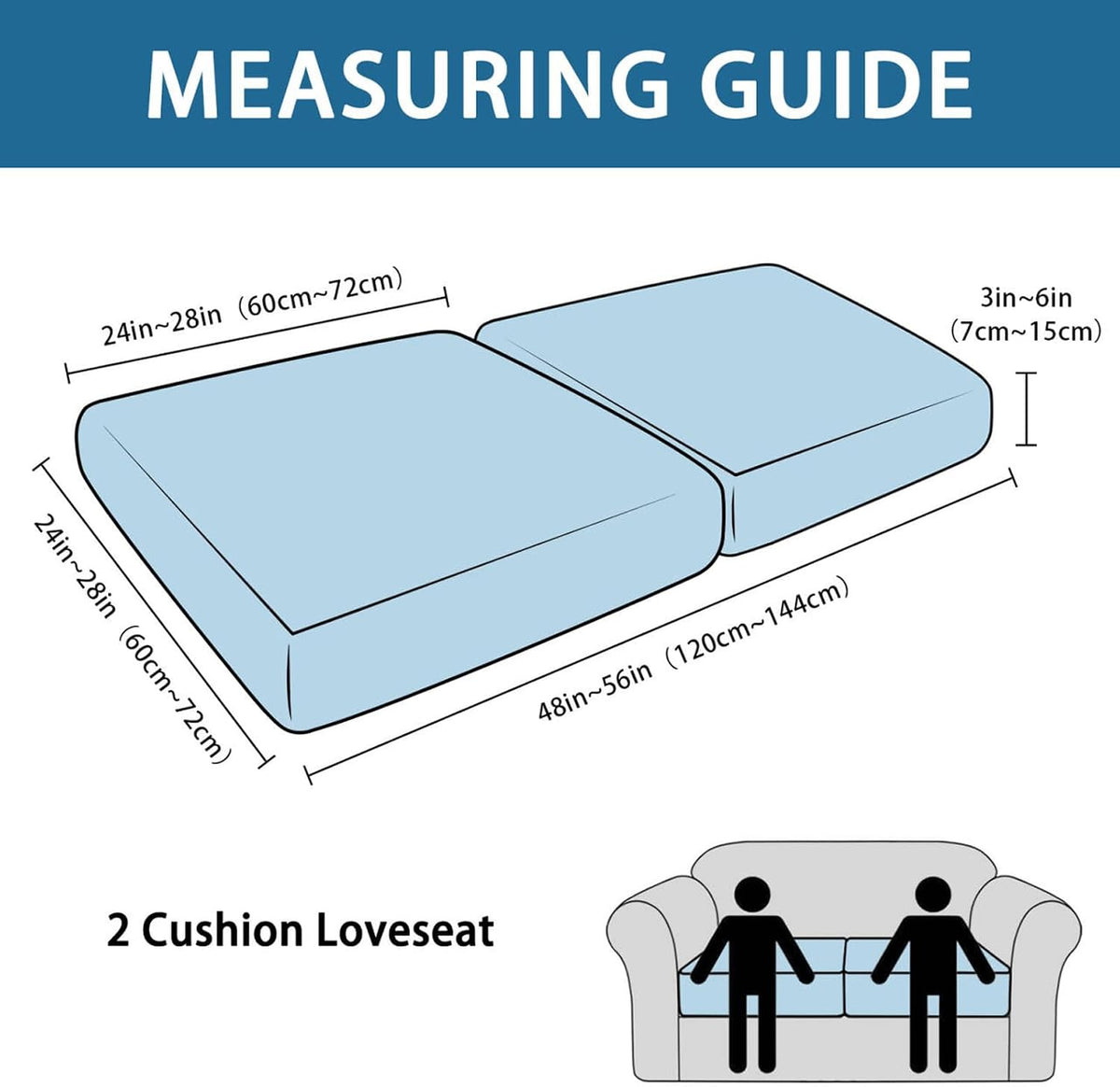 Loveseat Cushion Covers Leather-Look 2PC Stretch Love Seat Slipcover Sets for Living Room Individual Couch Seat Protector, Pet-Friendly, Non-Slip, Easy Fit - Coffee
