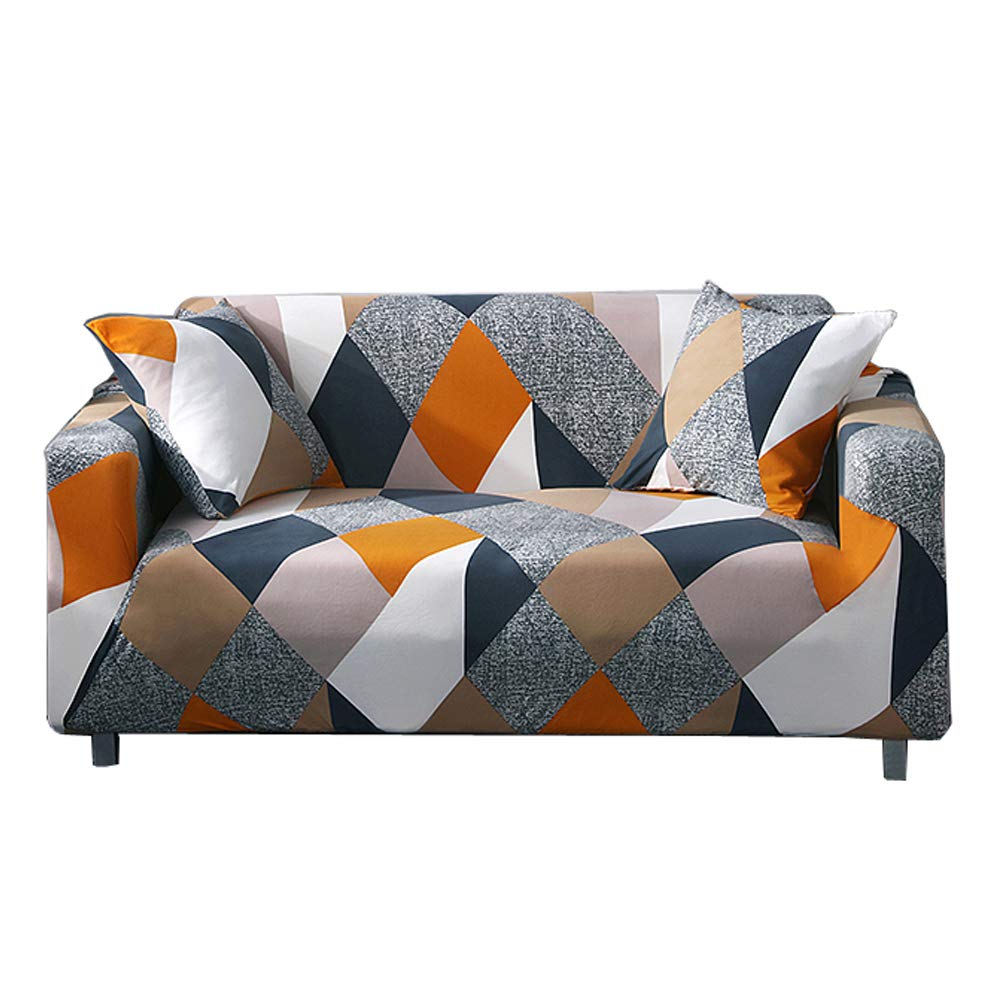 HOOBUY Printed Sofa Cover Stretch Couch Covers Patterned Loveseat Slipcovers for 2 Seater Cushion Couch Love Seat Set (BXMY, 2 Seater/Loveseat)