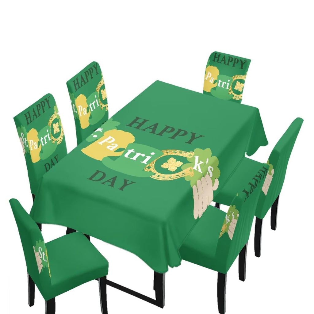 ZDCUSTOM Easter Table and Chair Covers for Parties Purple Bunny Dining Chairs Cover Daisy Tablecloths Rectangular for Easter Party
