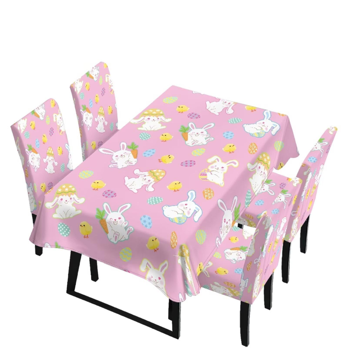 Table Cloth Rectangle Table Set of 7 Include Dining Chair Covers and Tablecloths for Dining Room Kitchen Banquet, Anti-Scratch Chair Seat Cover, Fluid Marble Print Green Gold Brown