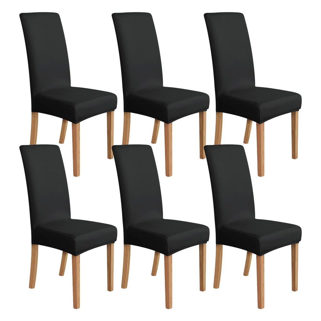 Amazon Basics Dining Chair Covers, Stretch Parson/Dining Chair Slipcover, Removable Washable Chair Protector for Home/Restaurant/Banquet, Light Grey, 6-Pack