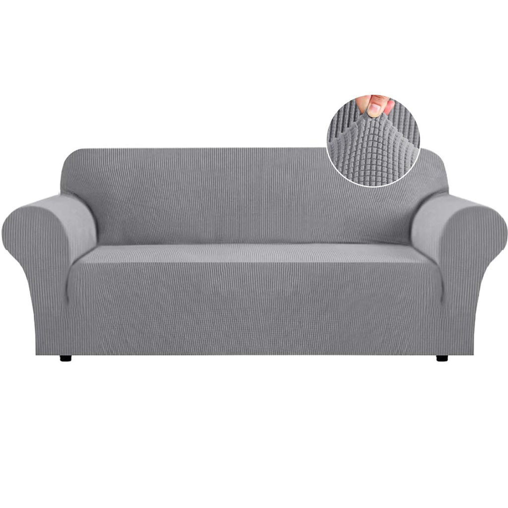 Flamingo P High Stretch One Piece Furniture Protector Sofa Cover for Durable Spandex Stretch Fabric Super Soft Slipcover, 2 Seater, Wine, Loveseat
