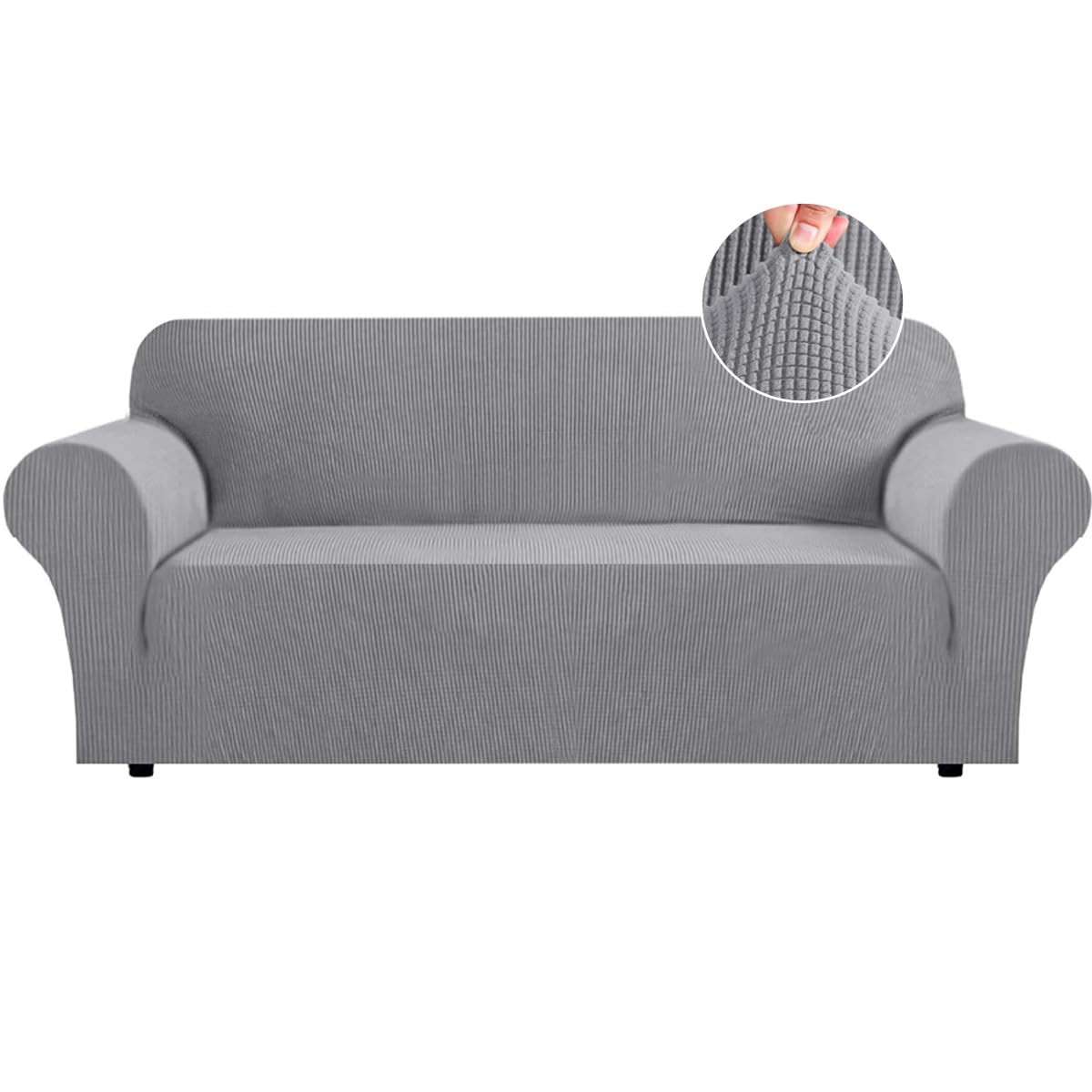 Flamingo P High Stretch One Piece Furniture Protector Sofa Cover for Durable Spandex Stretch Fabric Super Soft Slipcover, 2 Seater, Wine, Loveseat