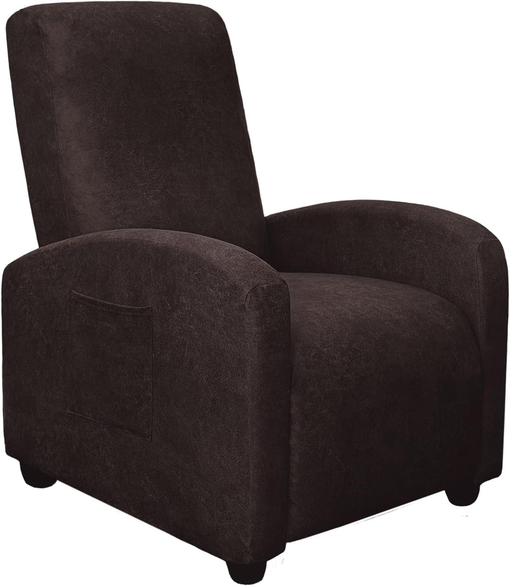molasofa Leather Like Additional Recliner Console Cover for Reclining Loveseat Covers Stretch Jacquard Middle Consolefor Recliner Couch(Dark Brown)