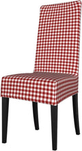 Plaid Picnic Table Cloth Red Removable Chair Covers for Dining Chairs, Washable Protective Seat Slipcovers,Pet Protective Cover