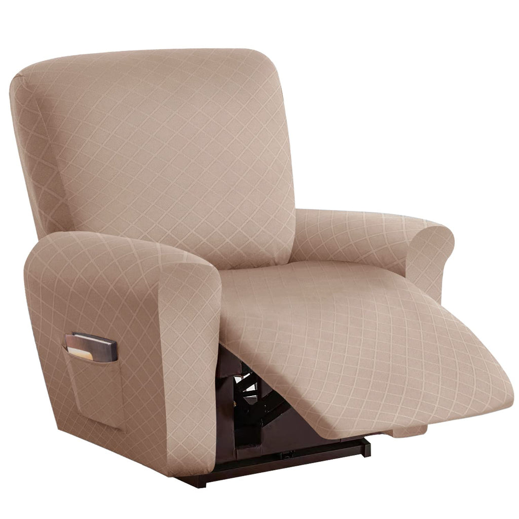 vctops Diamond Recliner Loveseat Slipcover 6-Pieces Stretch Dual Recliner Sofa Covers for 2 Seat Dual Reclining Loveseat Couch Soft Solid Furniture Protector (Dark Coffee,2 Seat)