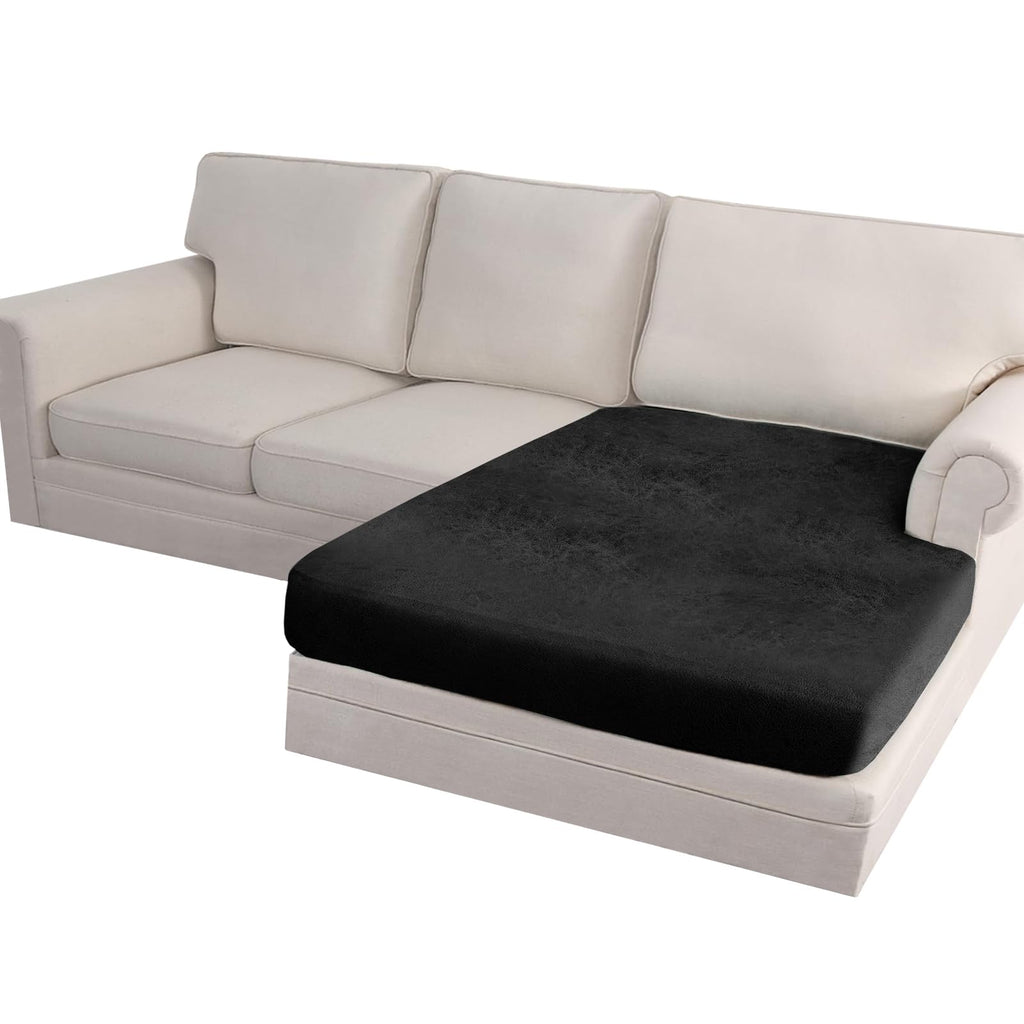 Loveseat Cushion Covers Leather-Look 2PC Stretch Love Seat Slipcover Sets for Living Room Individual Couch Seat Protector, Pet-Friendly, Non-Slip, Easy Fit - Coffee