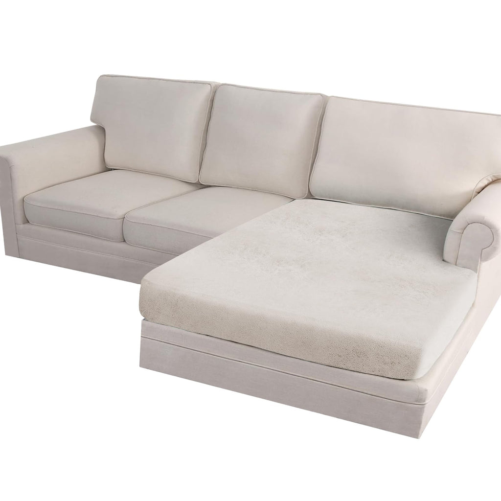 Loveseat Cushion Covers Leather-Look 2PC Stretch Love Seat Slipcover Sets for Living Room Individual Couch Seat Protector, Pet-Friendly, Non-Slip, Easy Fit - Coffee