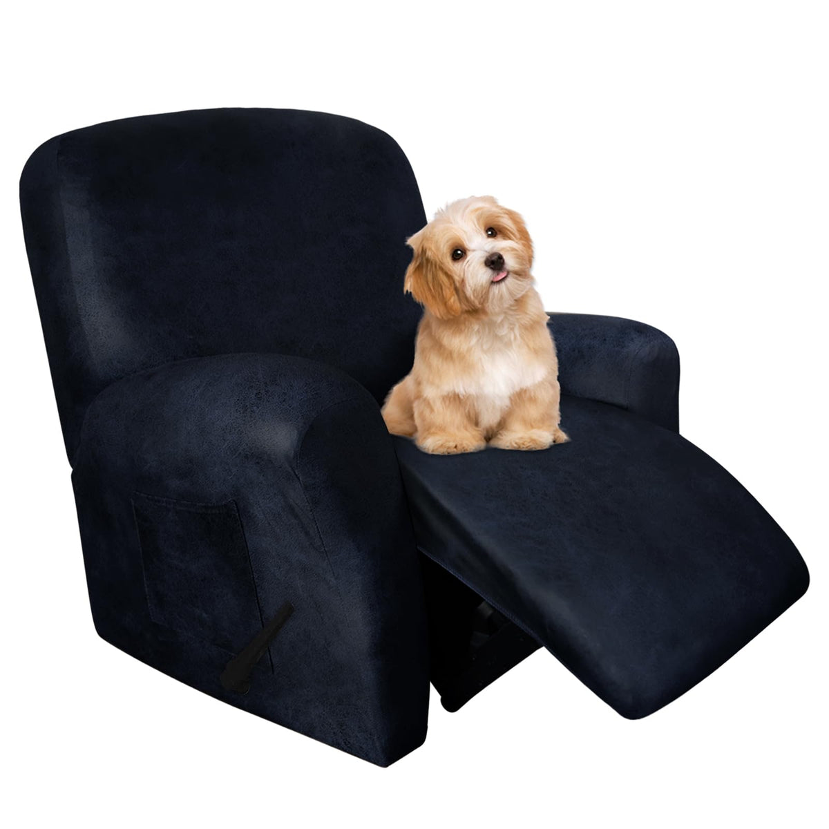 molasofa Leather Like Additional Recliner Console Cover for Reclining Loveseat Covers Stretch Jacquard Middle Consolefor Recliner Couch(Dark Brown)