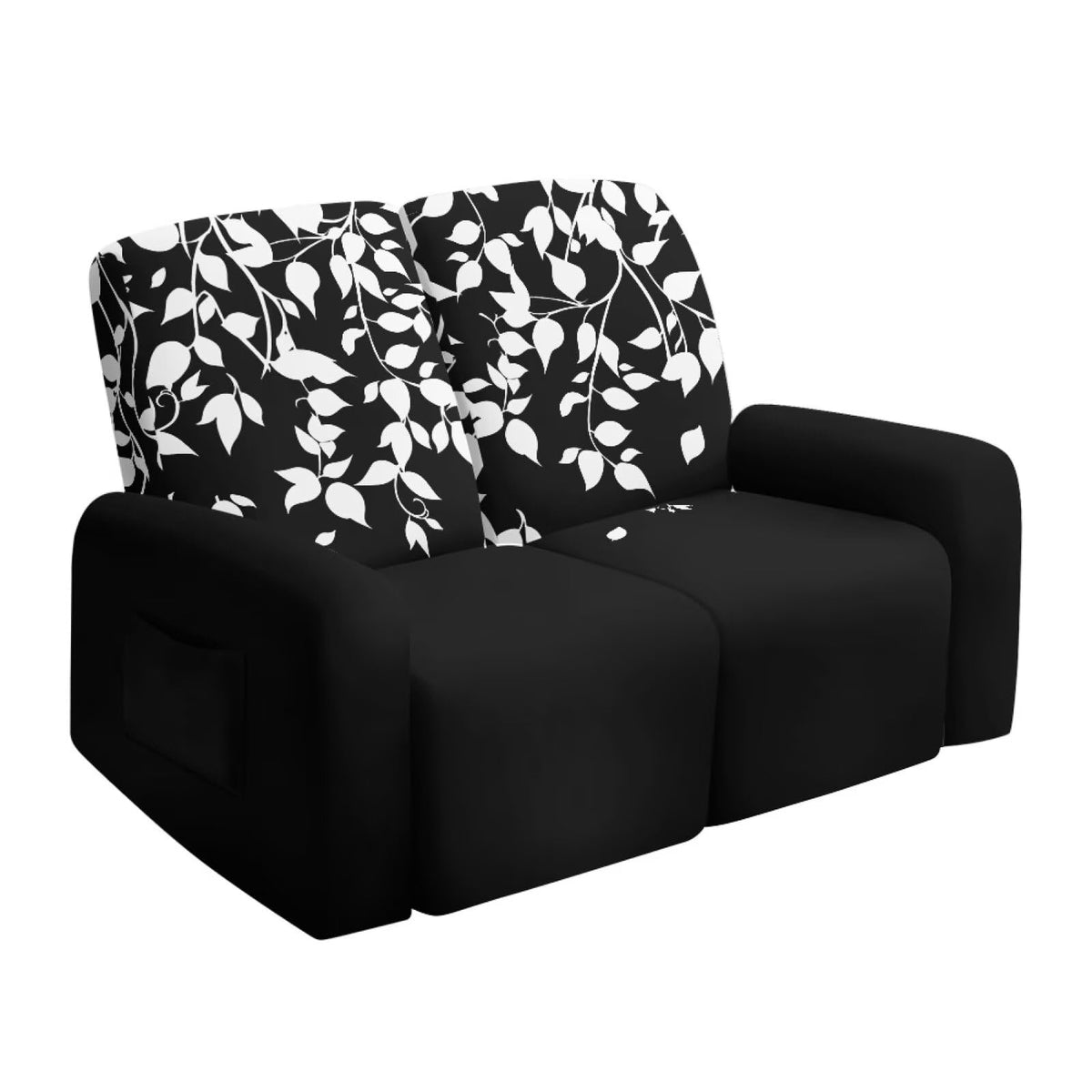 6 Pieces Stretch Recliner Loveseat Covers, Mid-Century Modern Geometric Washable Slipcovers Soft Furniture Protectors with Elastic Bottom for Kids and Pets 2 Seater