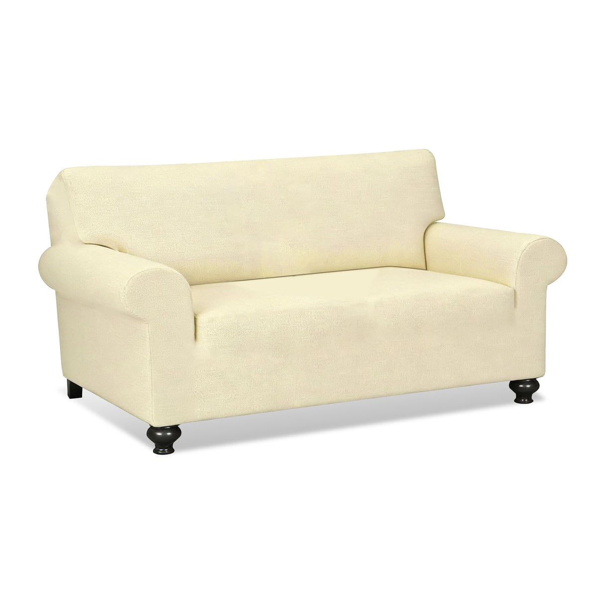 URBANLIFE 1-Piece Stretch Sofa Covers for 2 Cushion Couch, Chocolate