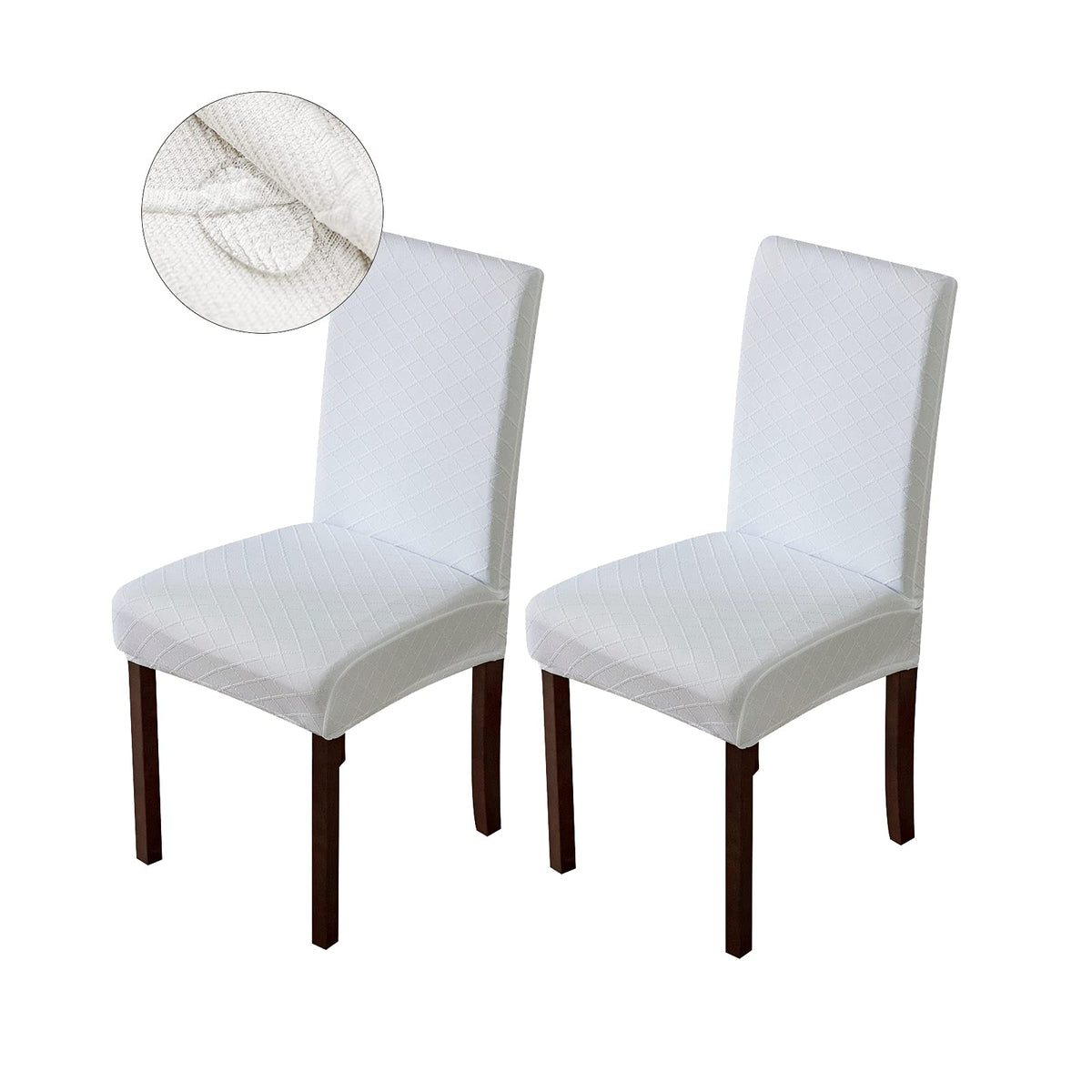 Genina Waterproof Chair Covers for Dining Room Dining Chair Covers Kitchen Parsons Chair Cover (Beige, 4 PCS)