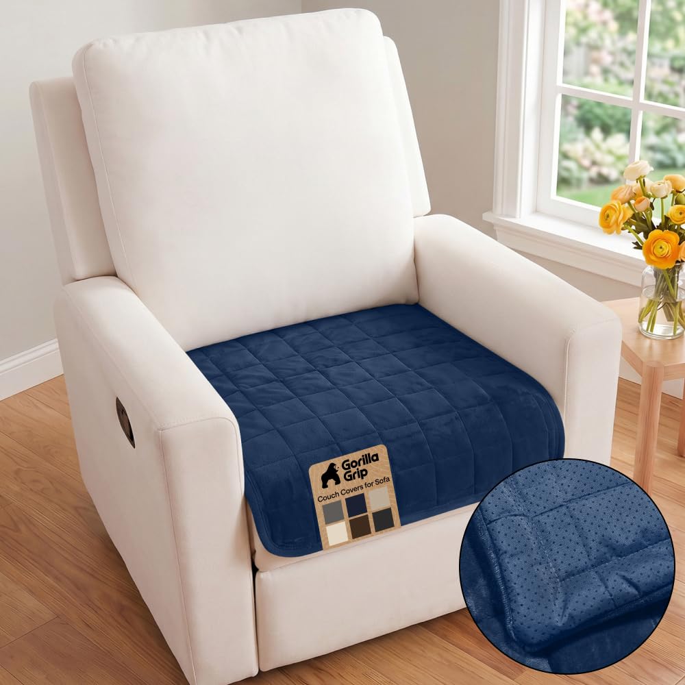 GORILLA GRIP Slip and Leak Resistant Plush Loveseat Cover, Brown