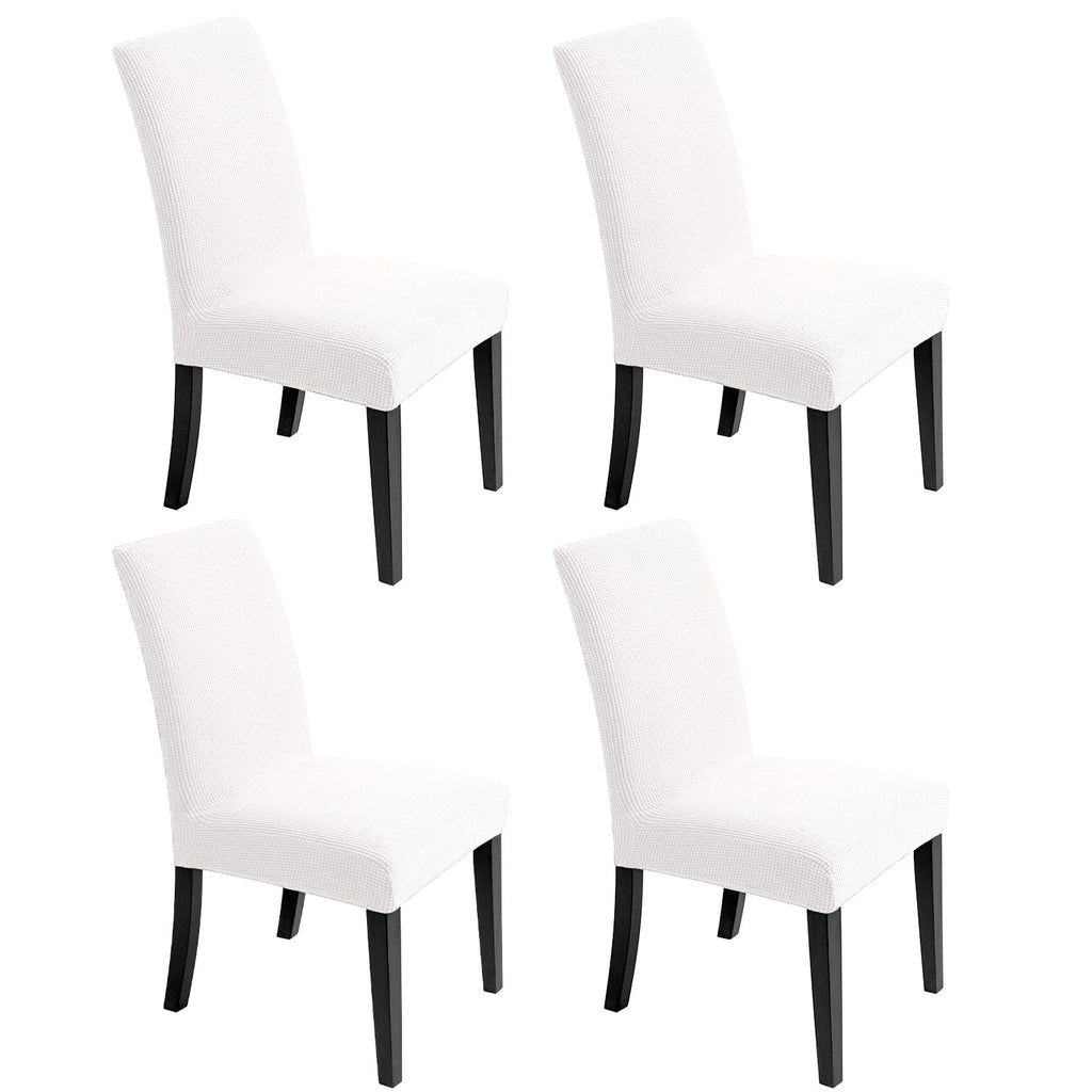 Chair Covers for Dining Room - Stretch Chair Slipcovers for Decorative Seat Protector Armless Removable Washable Elastic Dinner Universal Spandex Solid Chair Slip Covers Set (autumn orange,4)