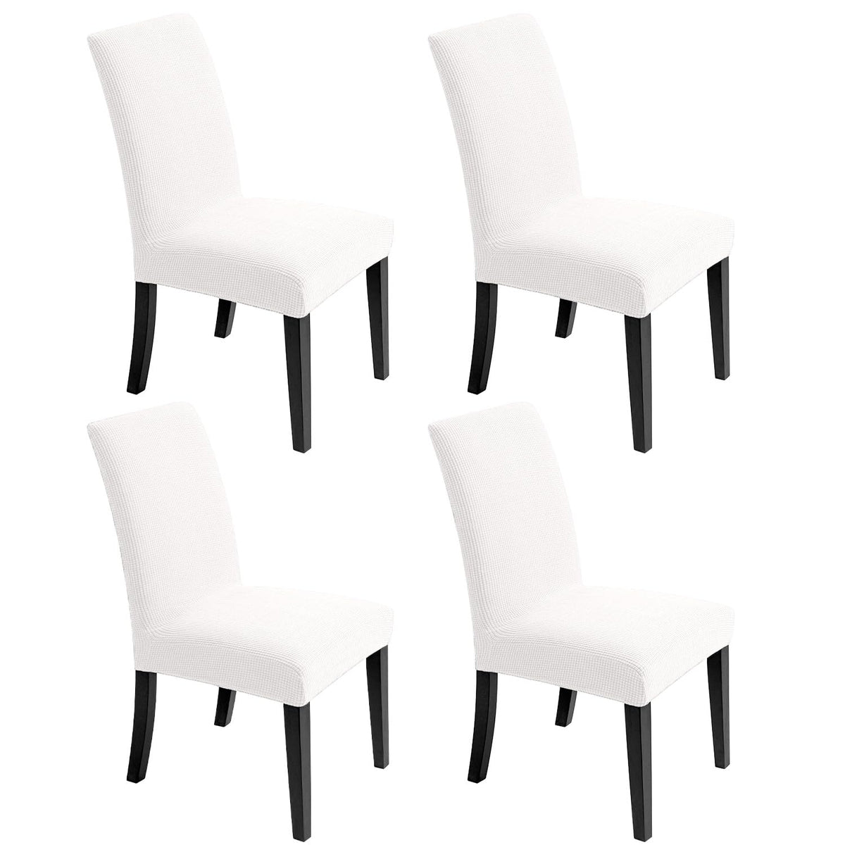 Chair Covers for Dining Room - Stretch Chair Slipcovers for Decorative Seat Protector Armless Removable Washable Elastic Dinner Universal Spandex Solid Chair Slip Covers Set (autumn orange,4)