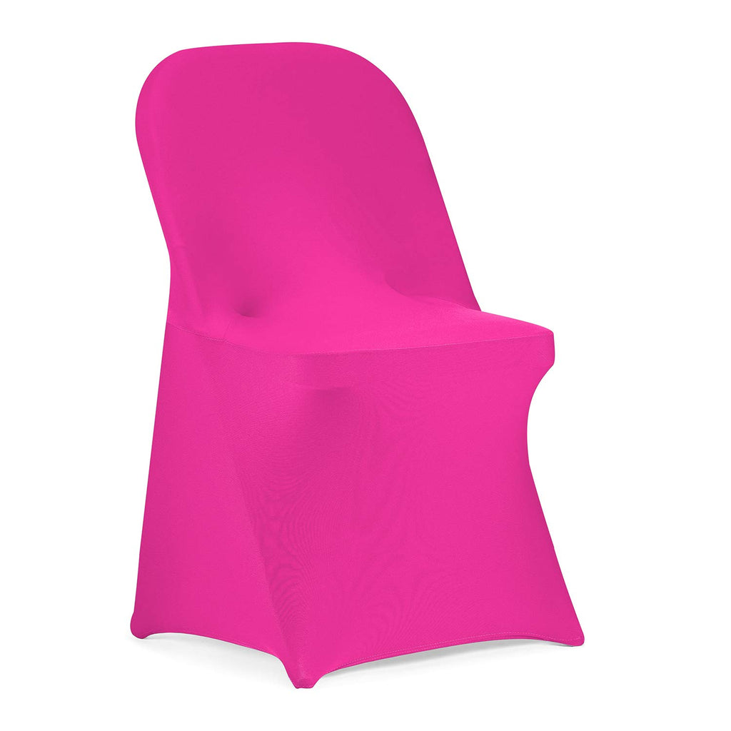 Peomeise Stretch Spandex Folding Chair Cover for Wedding Party Dining Banquet Event (White,12pcs)