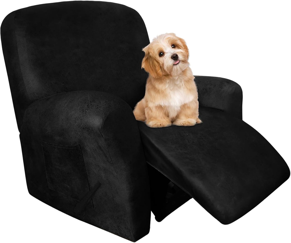 molasofa Leather Like Additional Recliner Console Cover for Reclining Loveseat Covers Stretch Jacquard Middle Consolefor Recliner Couch(Dark Brown)