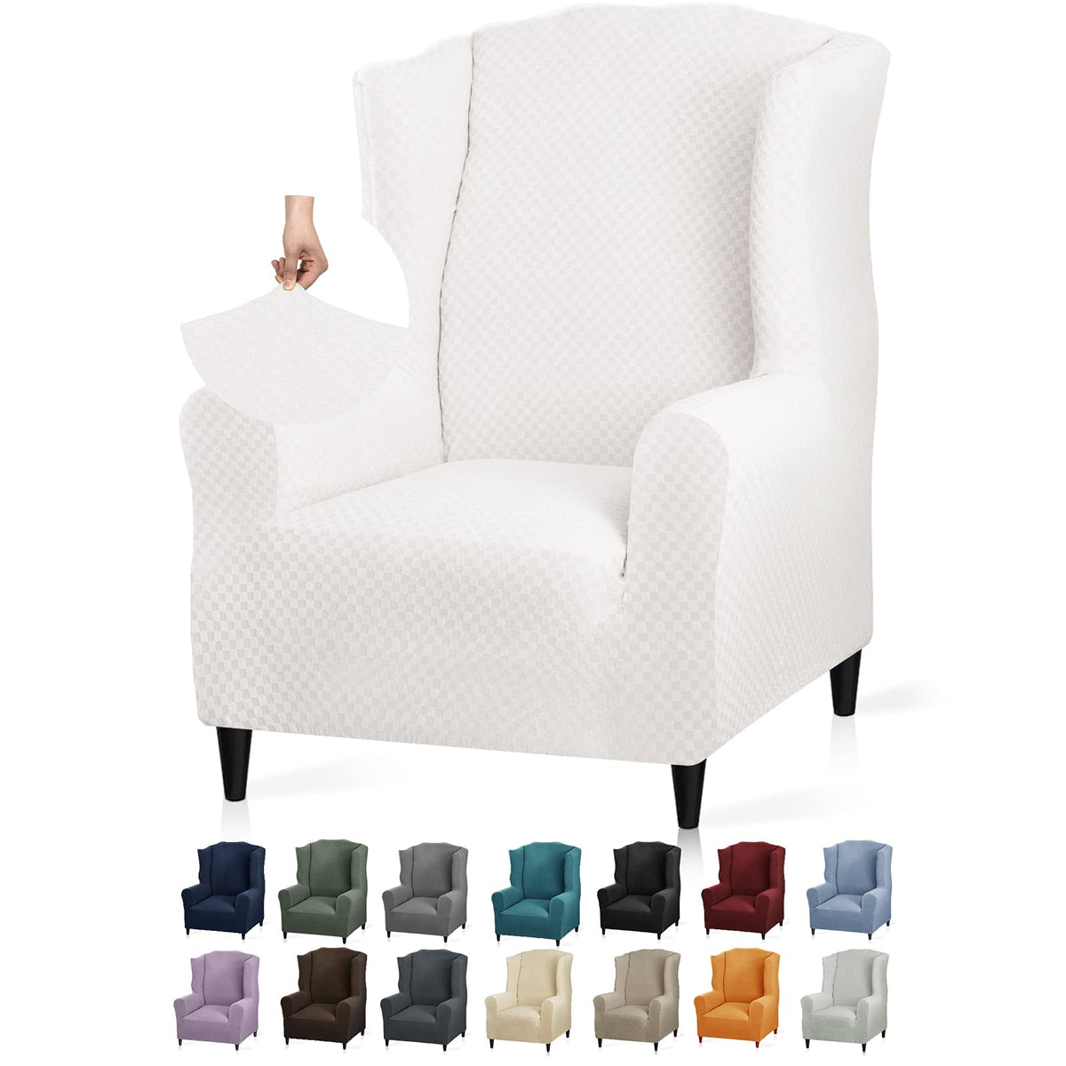 YEMYHOM 2 Packs Latest Checkered Dining Chair Slipcover Parsons Chair Furniture Protector Stretch Chair Covers for Dining Room, Restaurant, Kitchen, Party (Light Gray)