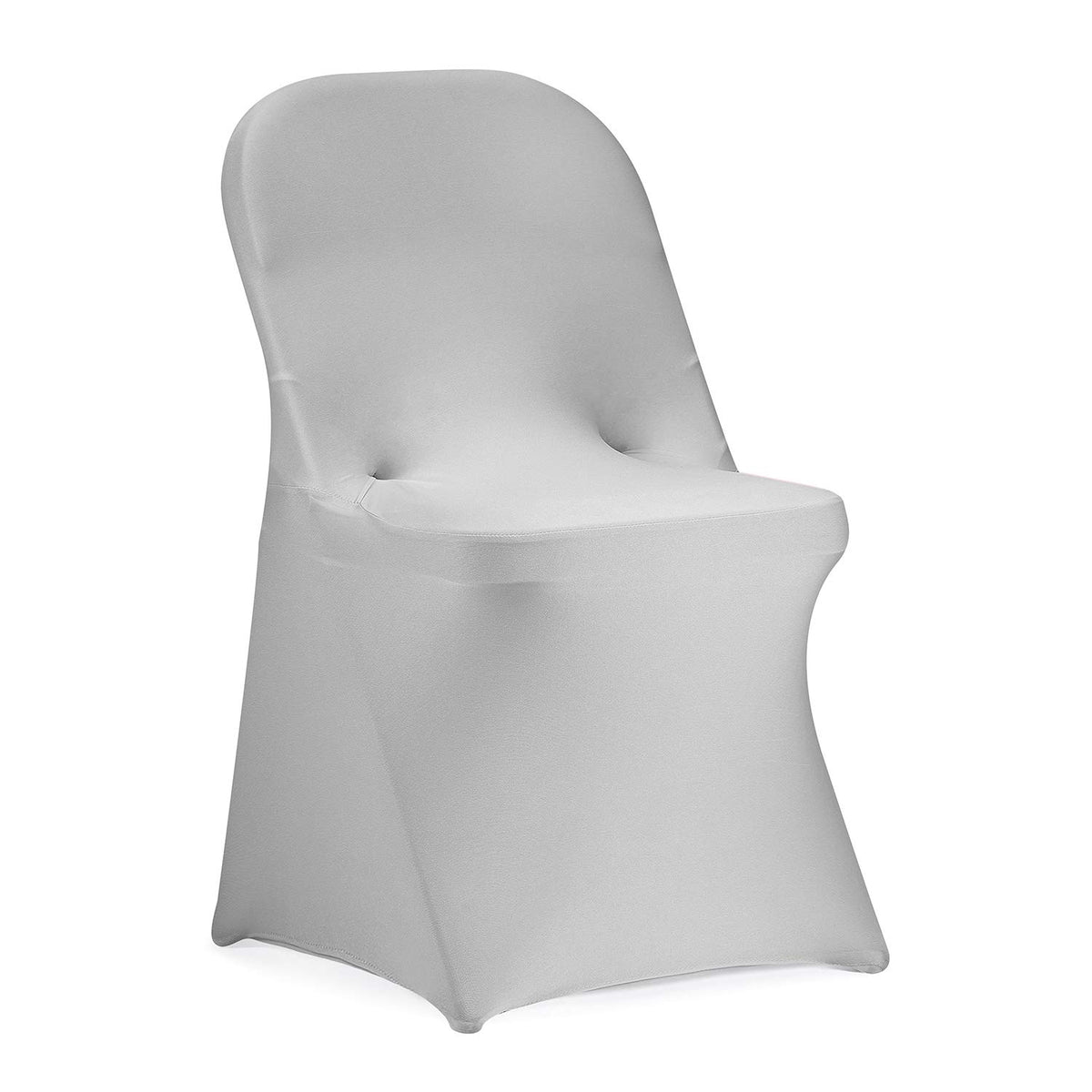 Peomeise Stretch Spandex Folding Chair Cover for Wedding Party Dining Banquet Event (White,12pcs)