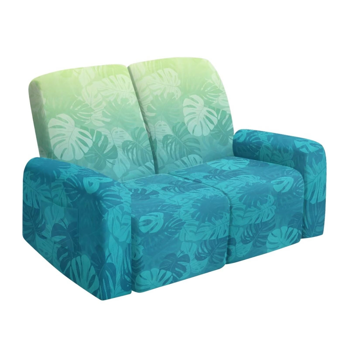 6 Pieces Stretch Recliner Loveseat Covers, Mid-Century Modern Geometric Washable Slipcovers Soft Furniture Protectors with Elastic Bottom for Kids and Pets 2 Seater