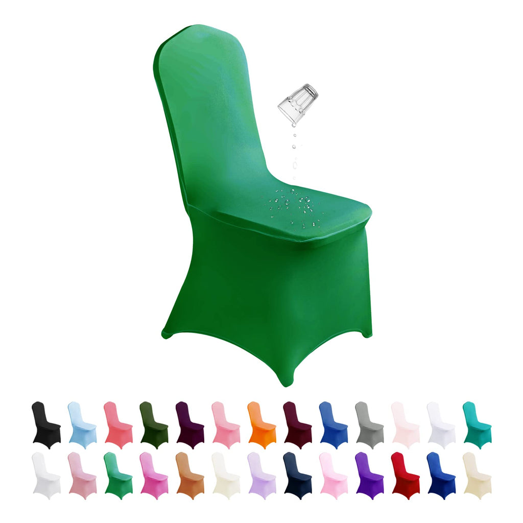 SuperO Waterproof Spandex Chair Cover 25PCS, Stretch Dining Chair Covers, Polyester Outdoor Chair Covers, Protector Stretch Chair Cover for Party Universal, Banquet, Wedding Event, Hotel(White)