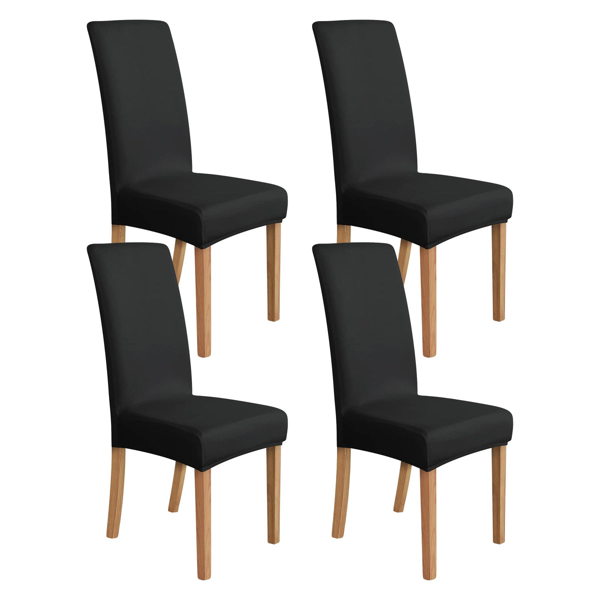 Amazon Basics Dining Chair Covers, Stretch Parson/Dining Chair Slipcover, Removable Washable Chair Protector for Home/Restaurant/Banquet, Light Grey, 6-Pack