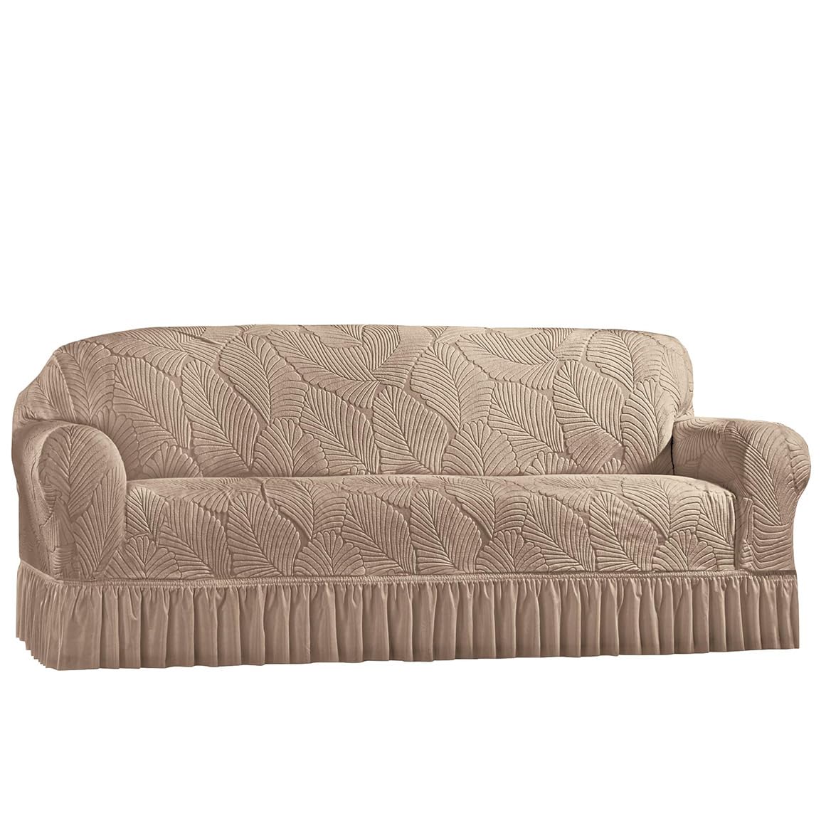 Collections Etc Textured Leaf Design Ruffled Skirt Slipcover