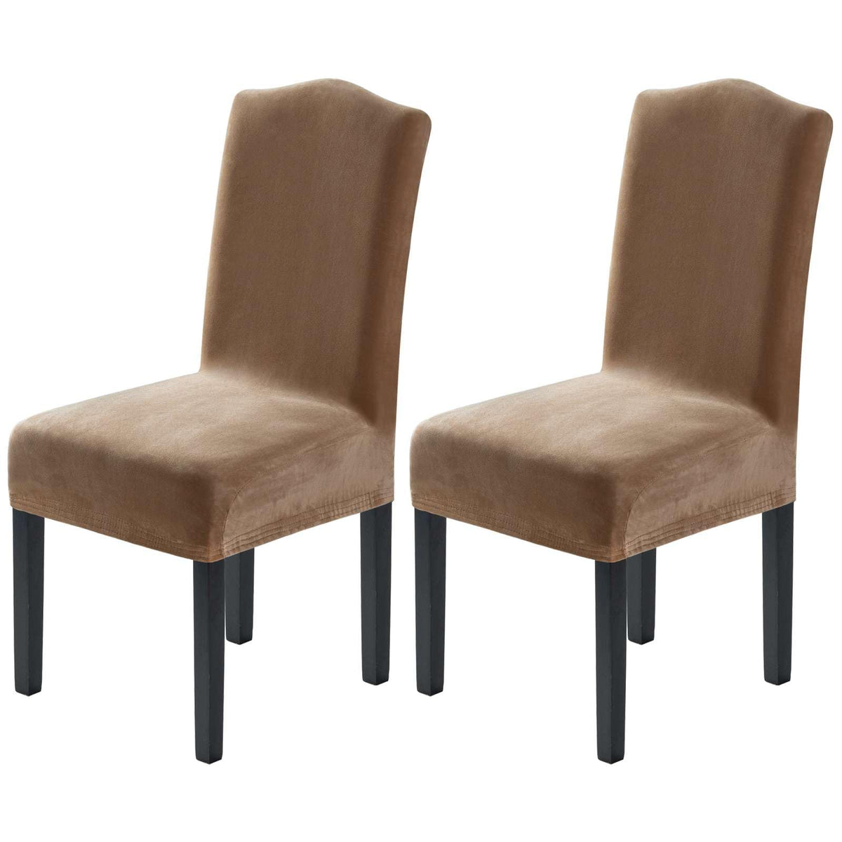 H.VERSAILTEX Dining Chair Covers Velvet Stretch Chair Covers for Dining Room Set of 6 Parson Chair Slipcovers Chair Protectors Covers, Soft Thick Solid Velvet Fabric Washable, Ivory