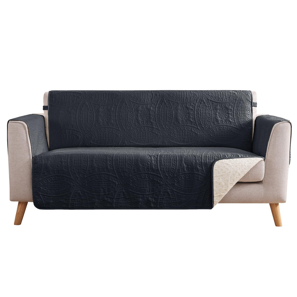 Beige Loveseat Covers for 2 Cushion Couch, Water-Repellent Quilted Covers for Sofa, Machine Washable Love Seat Couch Covers, Pet Friendly Loveseat Slipcovers (Loveseat 48", Beige Cream)