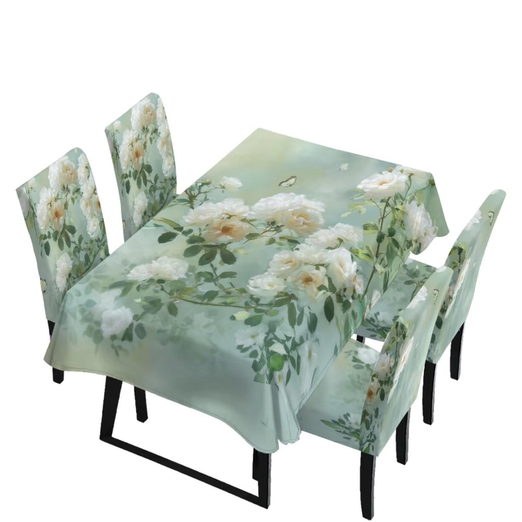 Dining Table Chair Covers 5 Pack, Removable Parsons Chair Slipcovers Dust Proof Tablecloths Scratch Resistant Seat Protector for Dining Room, Sunflower Honeycomb Bee Print Yellow