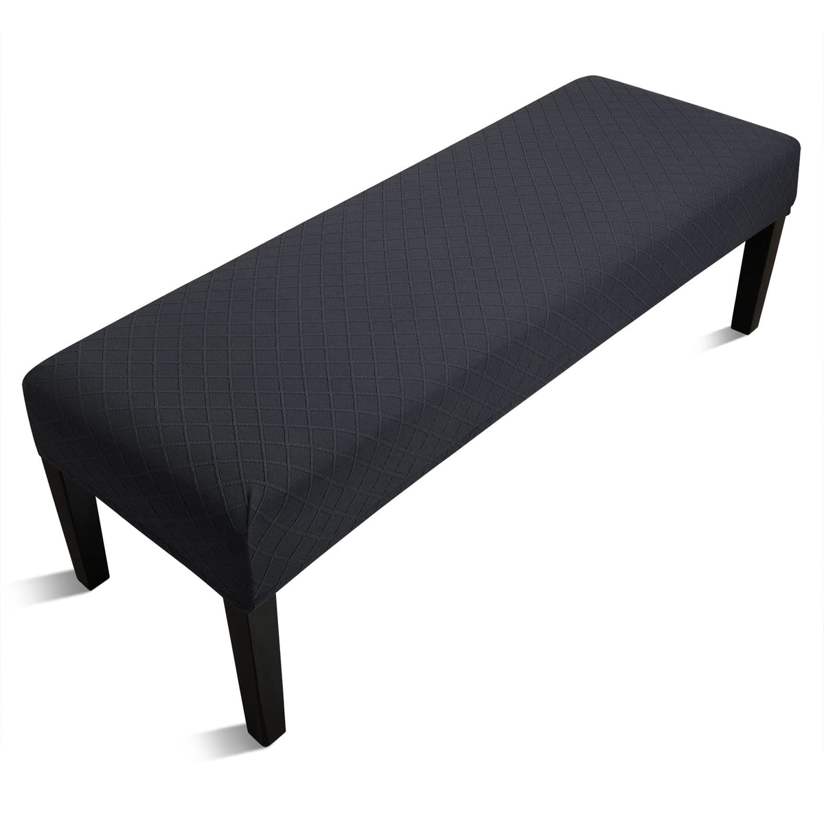 Fuloon Stretch Jacquard Dining Bench Cover - Anti-Dust Removable Bench Slipcover Washable Seat Cushion Protector for Bedroom, Kitchen, Hotel, Banquet (Beige)
