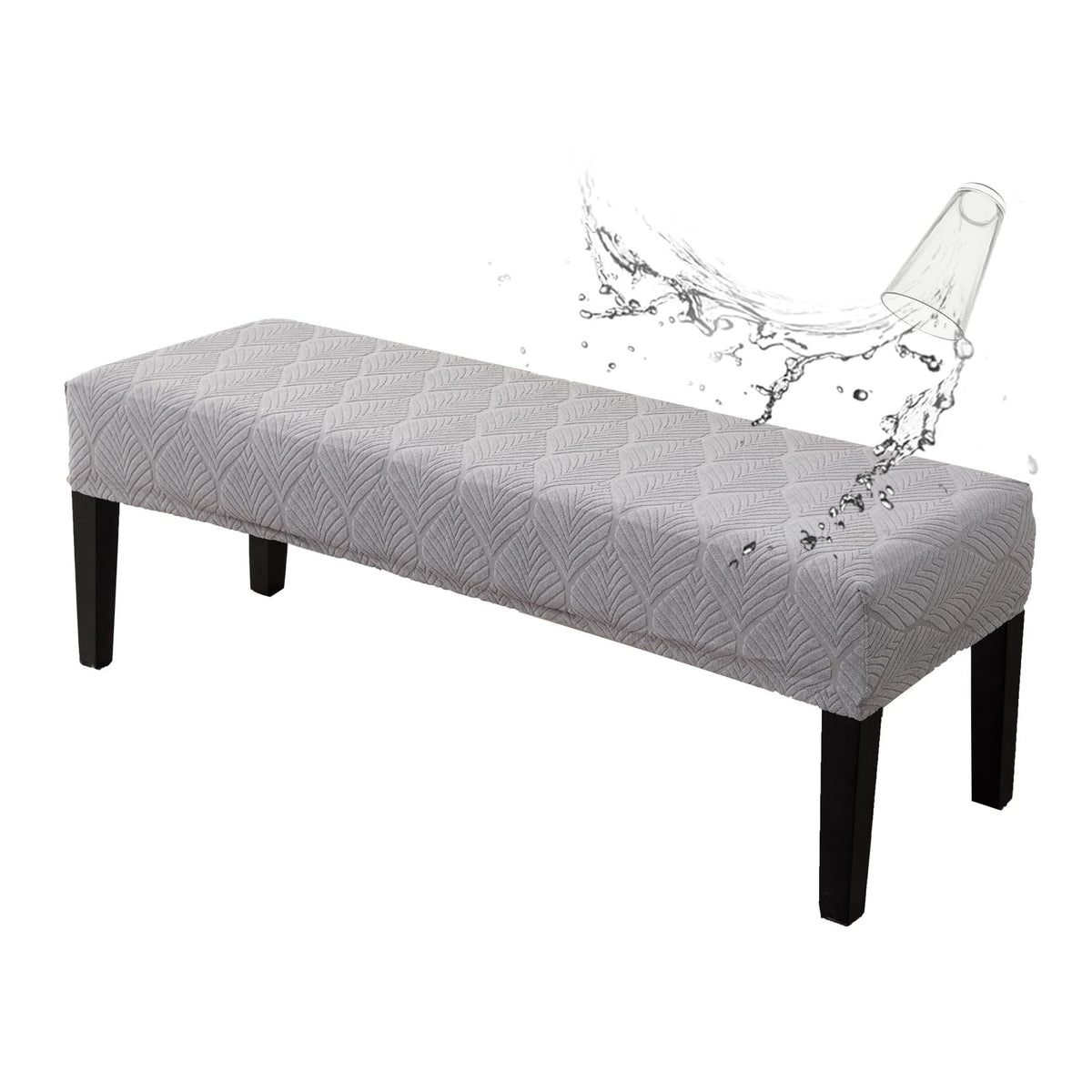 Genina Waterproof Dining Room Bench Covers,Stretch Bench Cover,Beige
