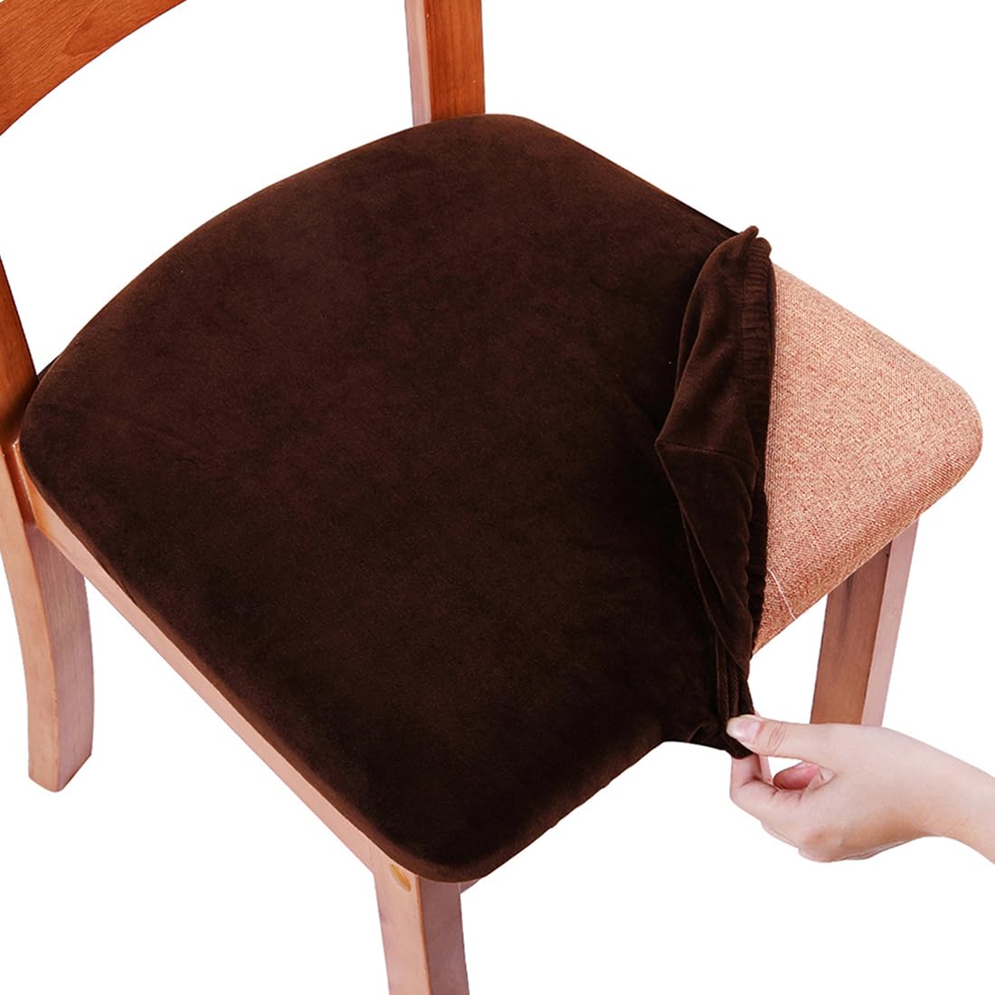 Smiry Velvet Seat Covers for Dining Room Chair Set of 4