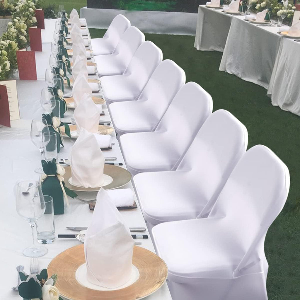 Babenest Stretch Spandex Folding Chair Covers for Wedding, 10PCS White