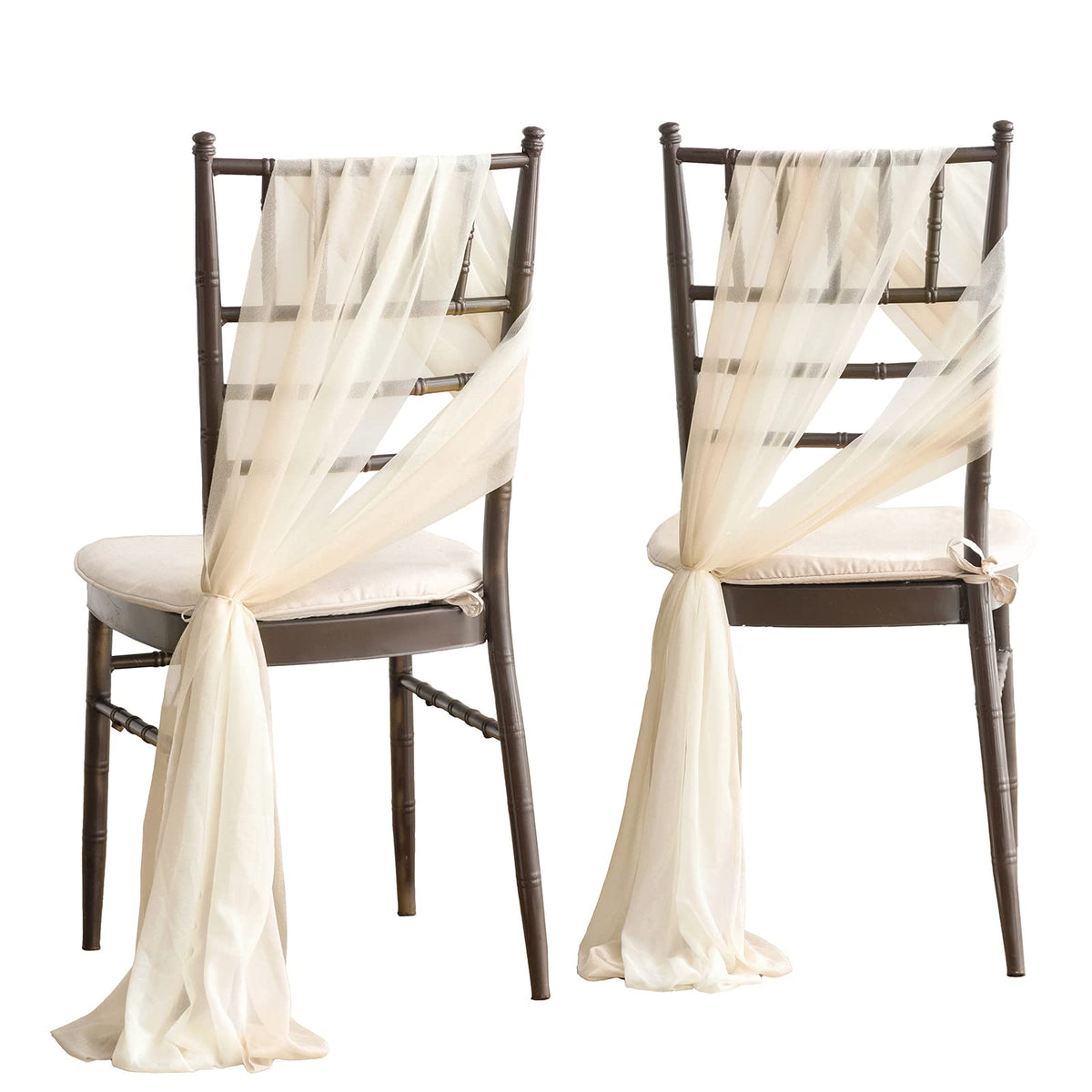 Ling's moment Chair Sashes Wedding Aisle Decorations Sage Milky Green 16pcs