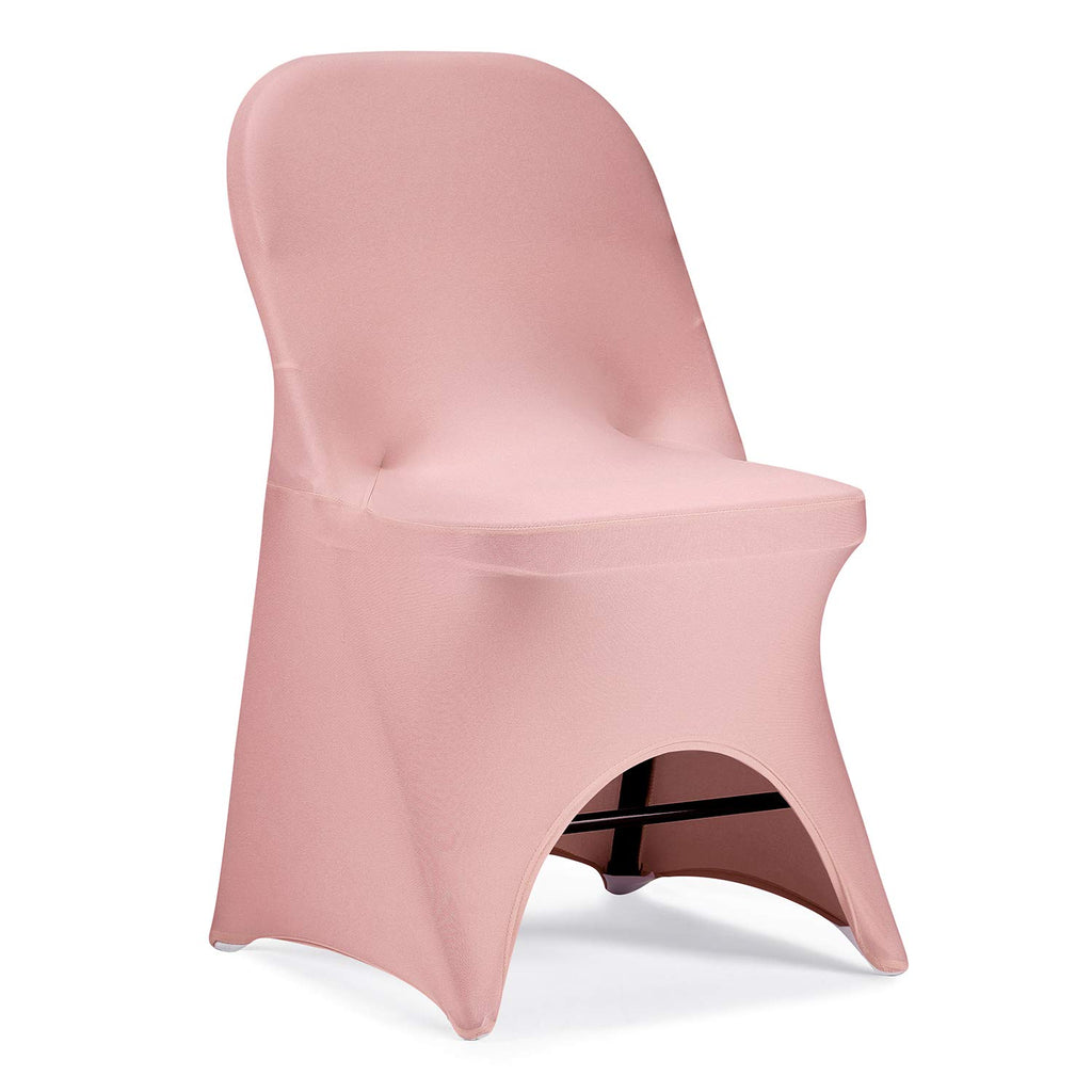 Peomeise Stretch Spandex Folding Chair Cover for Wedding Party Dining Banquet Event (White,12pcs)