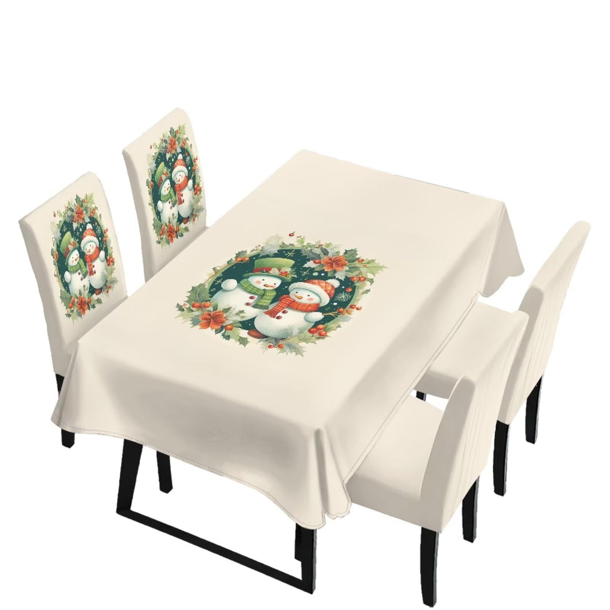 ZDCUSTOM Vintage Table Cloth and Chair Cover Set of 4 Sunflower Tablecloths Rectangular Elegant Chair Covers for Dining Chairs Stain Resistant Decoration