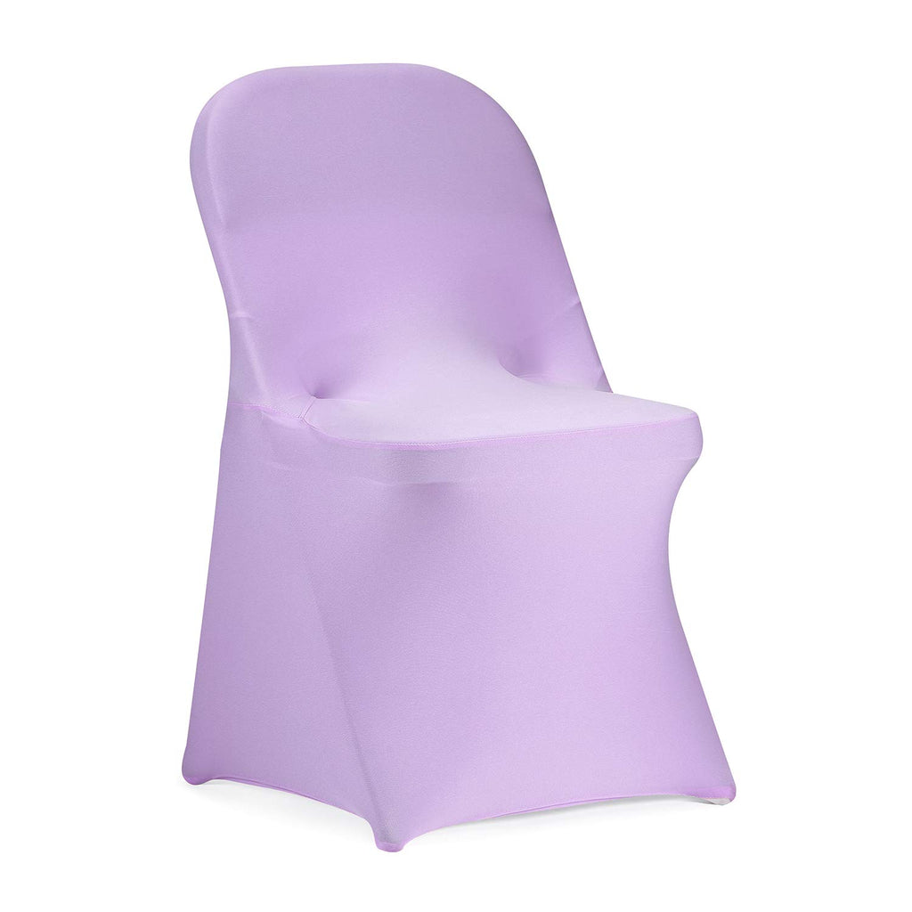 Peomeise Stretch Spandex Folding Chair Cover for Wedding Party Dining Banquet Event (White,12pcs)