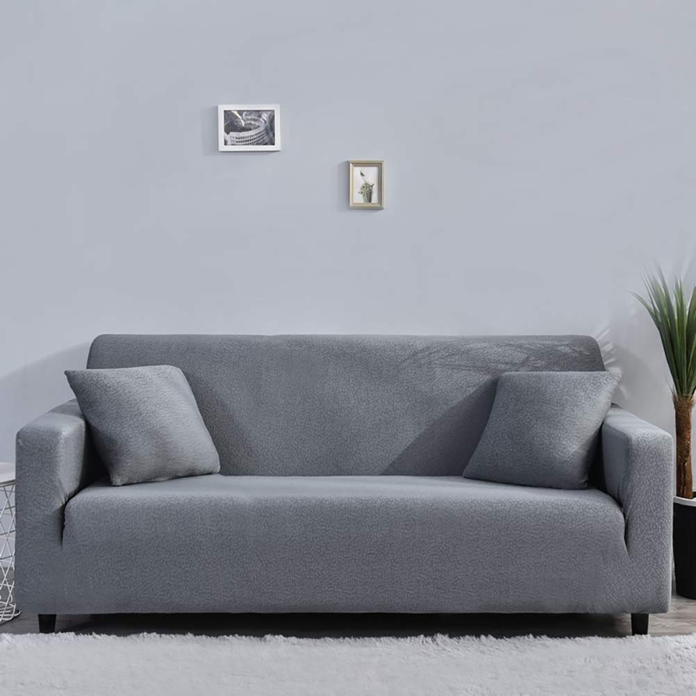 Waterproof Solid Colors Sofa Slipcover, Armchair Loveseat 1/2/3/4 Seater Elastic Seersucker Non Slip Cushion Covers, Durable Wear Resistant Furniture Protection Yolk Yellow 35-55"